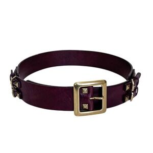 Ralph Lauren Equestrian Leather Brass Belt Womens M Brown Double Buckle Bridle